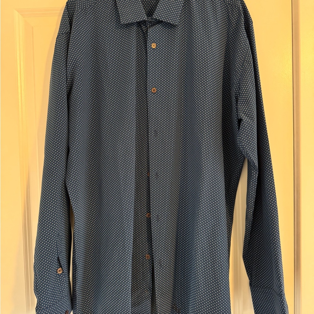 State & Liberty “The Boylston” Men's Navy Polka Dot Dress Shirt